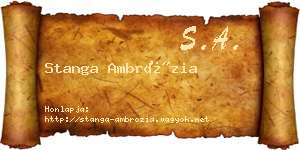 Stanga Ambrózia névjegykártya